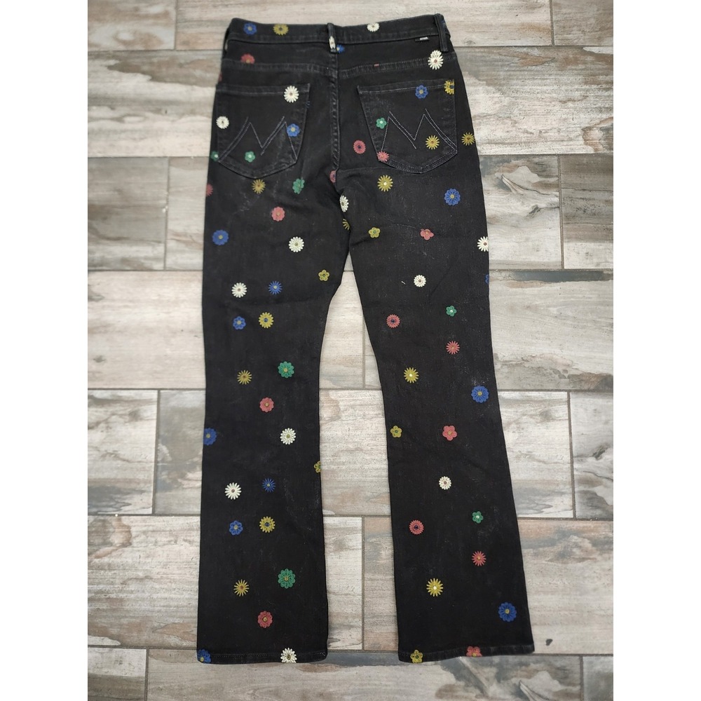 Mother Jeans Womens 27 Black The Insider Flood Fresh As A Daisy Floral Pants USA